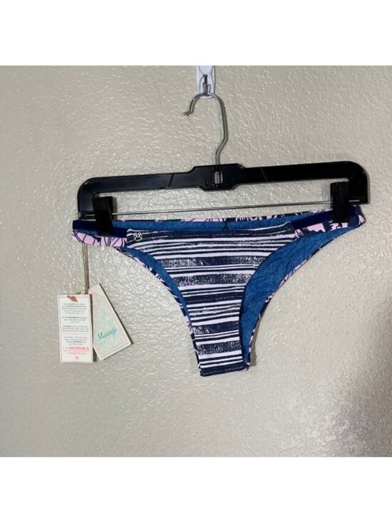 Maaji Other - Maaji Swimwear Bikini Bottoms Small Swimsuit Reversible Jazz Band Blue NEW